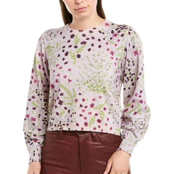 Joie Verna Floral Cashmere Blend Sweater Lilac Purple Women's Size Small NEW - Picture 1 of 12